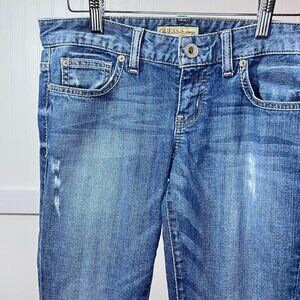 Guess Starlet Straight Women's 27 Blue Denim Distressed Y2K Low Rise Jeans